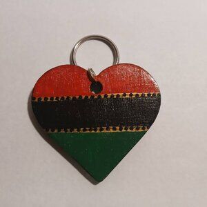 Red, Black and Green Keyrings Pan-African Flag Keyrings Handcrafted Earrings